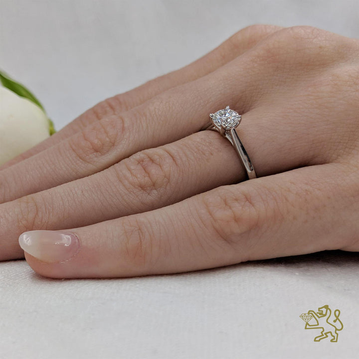 Open Tulip Solitaire 0.60ct E SI1 Diamond Platinum Ring