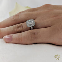 Skye Brava Halo 0.70ct E SI1 Diamond Platinum Ring