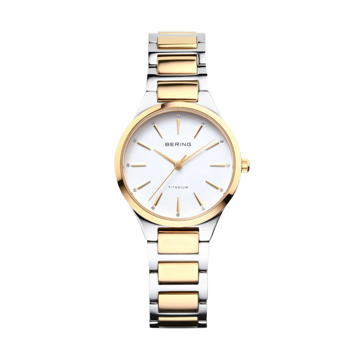 Bering Polished Titanium and Gold Plated Quartz Watch 15630-701