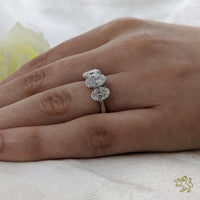 Florentina Oval Three Stone 1.00ct F SI1 Diamond Platinum Ring