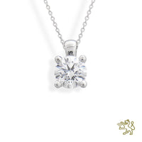 Open Tulip PL 0.61ct D SI1 Diamond Platinum Pendant