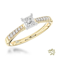 Skye Classic Princess Solitaire 0.43ct G VS1 Diamond Yellow Gold/Platinum Ring - Michael Jones Jeweller