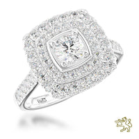 Skye Duo Brava Halo 0.30ct F SI1 Diamond Platinum Ring