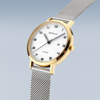 Bering Titanium Polished/Brushed Gold Quartz Watch 18634-010