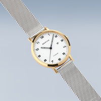 Bering Titanium Polished/Brushed Gold Quartz Watch 18634-010