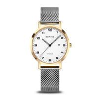 Bering Titanium Polished/Brushed Gold Quartz Watch 18634-010