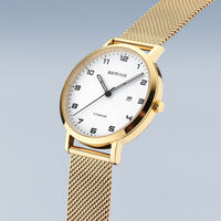 Bering Titanium Polished/Brushed Gold Quartz Watch 18634-334