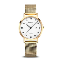 Bering Titanium Polished/Brushed Gold Quartz Watch 18634-334