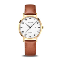 Bering Titanium Polished/Brushed Gold Quartz Watch 18634-534