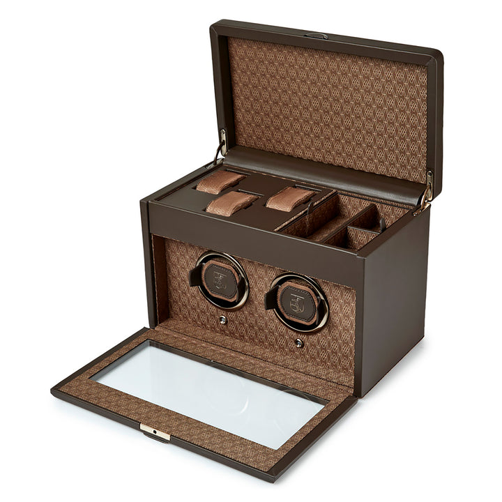 WOLF Watch Winder Double Earth Coffee - Michael Jones Jeweller