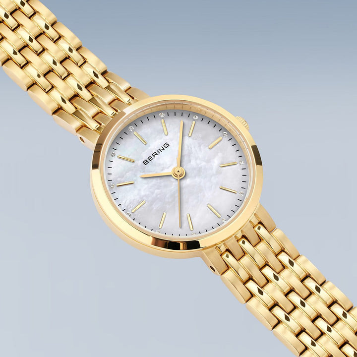 Bering Classic Polished Gold Quartz Watch 19126-734