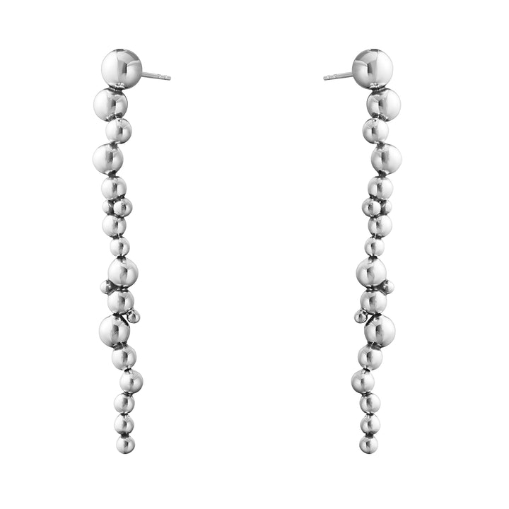 Georg Jensen MOONLIGHT GRAPES Sterling Silver Long Drop Earrings