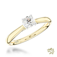 Petite Open Tulip Solitaire 0.20ct F VS Diamond Yellow Gold/Platinum Ring - Michael Jones Jeweller