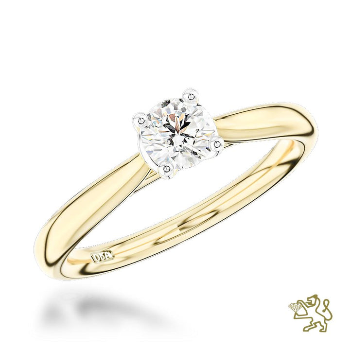 Petite Open Tulip Solitaire 0.20ct F VS Diamond Yellow Gold/Platinum Ring