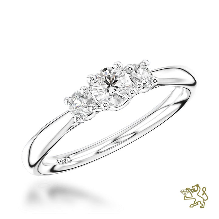 Petite Trilogy Classic Three Stone 0.20ct H VS Diamond Platinum Ring