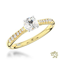 Petite Skye Classic Round Solitaire 0.20ct F VS Diamond Yellow Gold/Platinum Ring