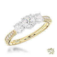 Petite Skye Classic Three Stone 0.20ct H SI Diamond Yellow Gold/Platinum Ring - Michael Jones Jeweller