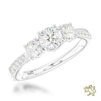 Petite Skye Classic Three Stone 0.20ct F SI Diamond Platinum Ring