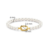 Ti Sento Yellow Gold Plated Synthetic Pearl Bracelet