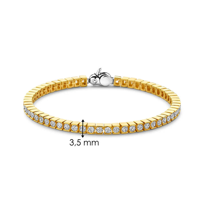 Ti Sento Yellow Gold Plated Cubic Zirconia Tennis Bracelet