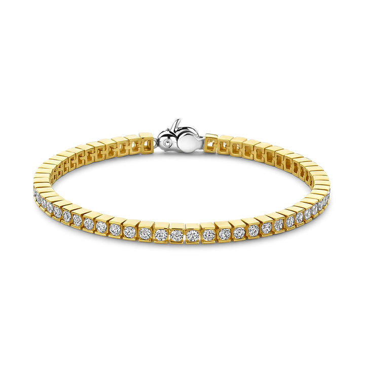 Ti Sento Yellow Gold Plated Cubic Zirconia Tennis Bracelet - Michael Jones Jeweller