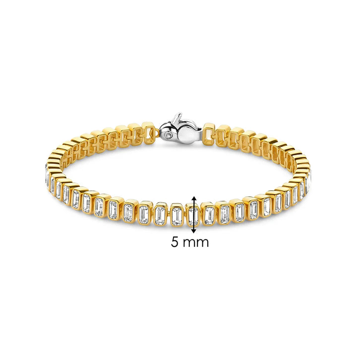 Ti Sento Yellow Gold Plated Cubic Zirconia Tennis Bracelet - Michael Jones Jeweller