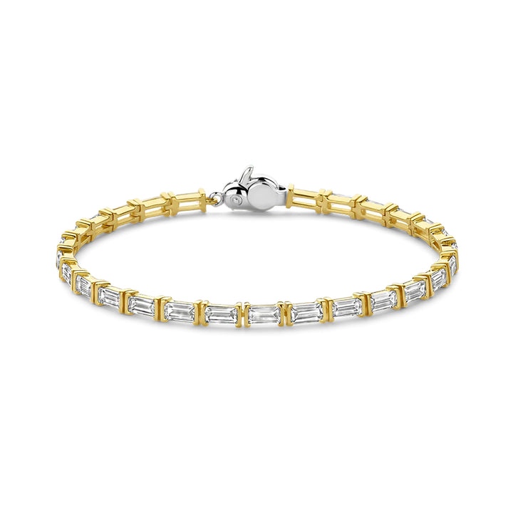 Ti Sento Yellow Gold Plated Cubic Zirconia Tennis Bracelet