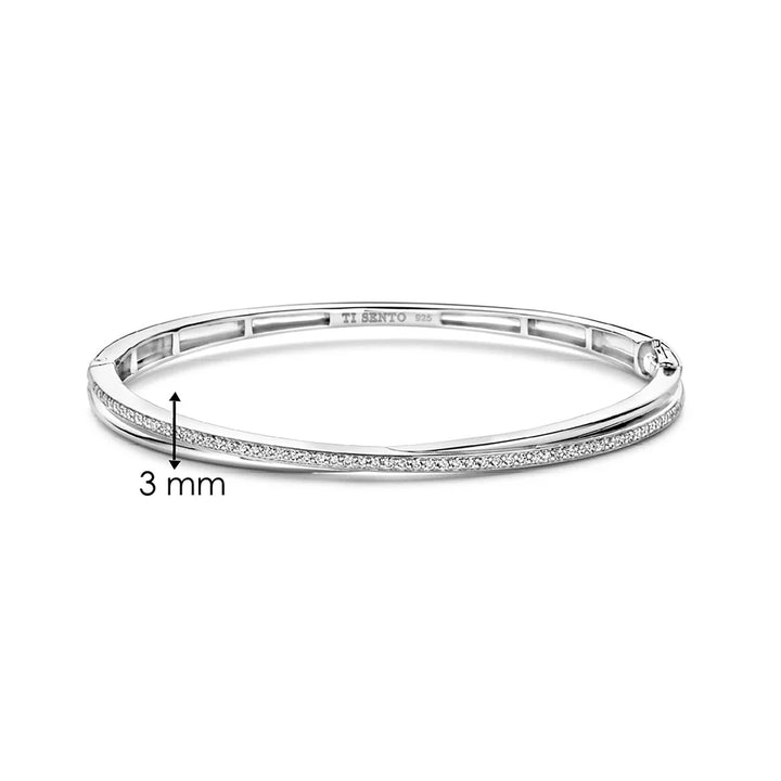 Ti Sento Cubic Zirconia Crossover Bangle