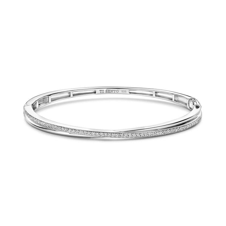 Ti Sento Cubic Zirconia Crossover Bangle