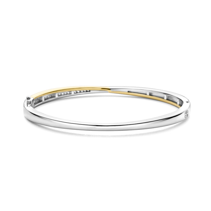 Ti Sento Yellow Gold Plated Cubic Zirconia Crossover Bangle