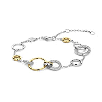 Ti Sento Yellow Gold Plated Cubic Zirconia Infinity Bracelet