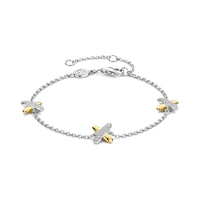 Ti Sento Yellow Gold Plated Cubic Zirconia Cross Bracelet