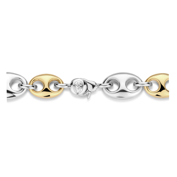 Ti Sento Yellow Gold Plated Cubic Zirconia Coffee Bean Link Bracelet