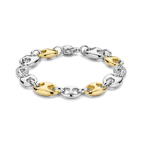 Ti Sento Yellow Gold Plated Cubic Zirconia Coffee Bean Link Bracelet