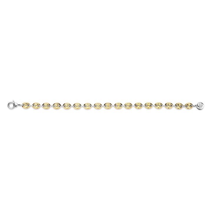 Ti Sento Yellow Gold Plated Coffee Bean Link Bracelet