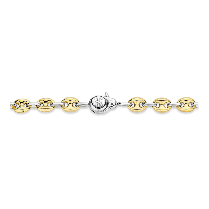 Ti Sento Yellow Gold Plated Coffee Bean Link Bracelet