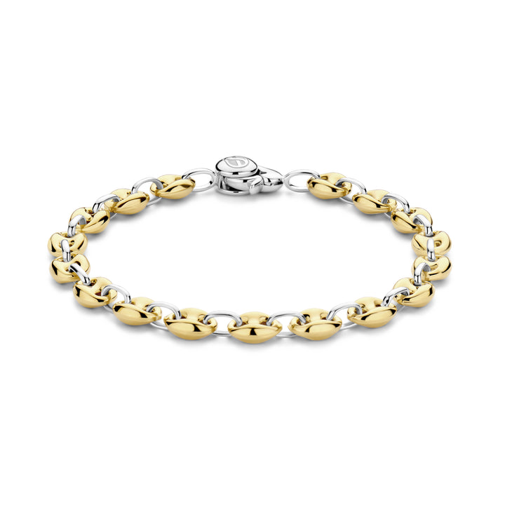 Ti Sento Yellow Gold Plated Coffee Bean Link Bracelet