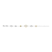 Ti Sento Yellow Gold Plated Mother of Pearl White and Cubic Zirconia Bracelet