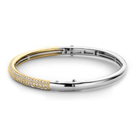 Ti Sento Cubic Zirconia Pave Yellow Gold Plated Bangle