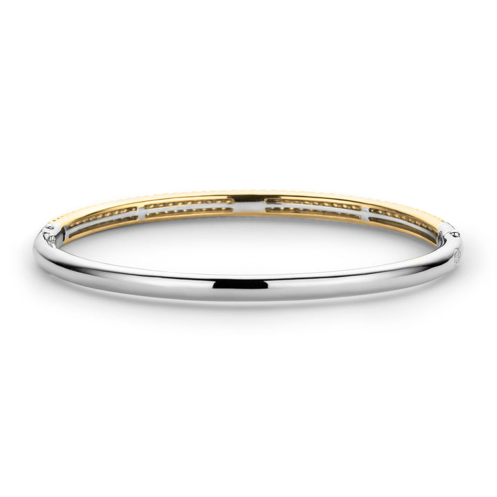 Ti Sento Cubic Zirconia Pave Yellow Gold Plated Bangle - Michael Jones Jeweller