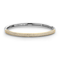 Ti Sento Cubic Zirconia Pave Yellow Gold Plated Bangle - Michael Jones Jeweller