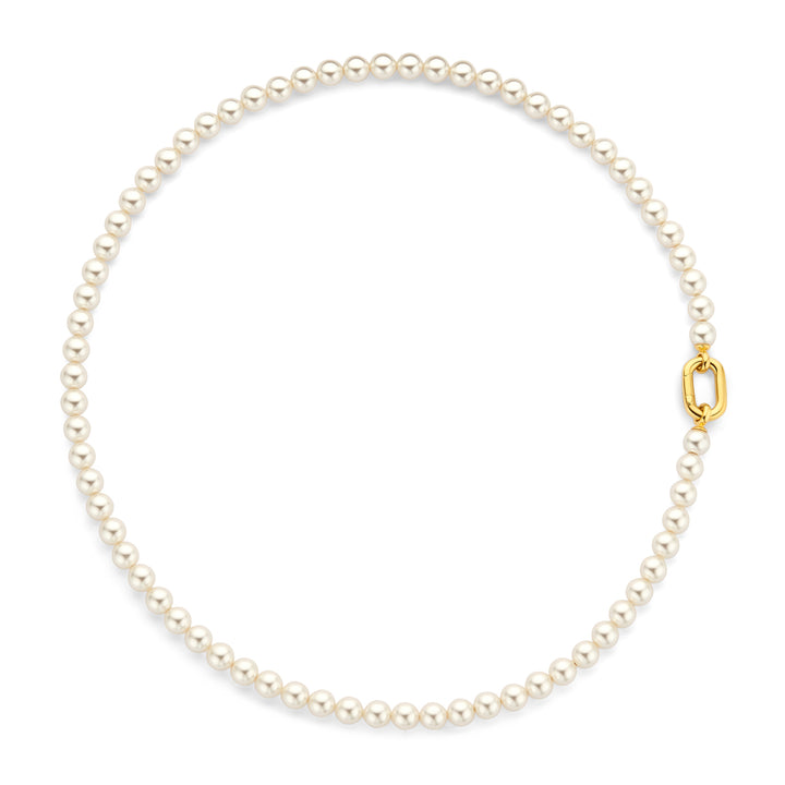 Ti Sento Yellow Gold Plated Synthetic Pearl Necklace