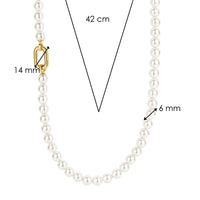 Ti Sento Yellow Gold Plated Synthetic Pearl Necklace