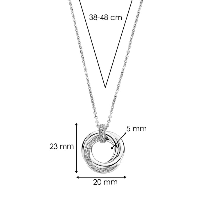 Ti Sento Cubic Zirconia Intertwined Circle Necklace