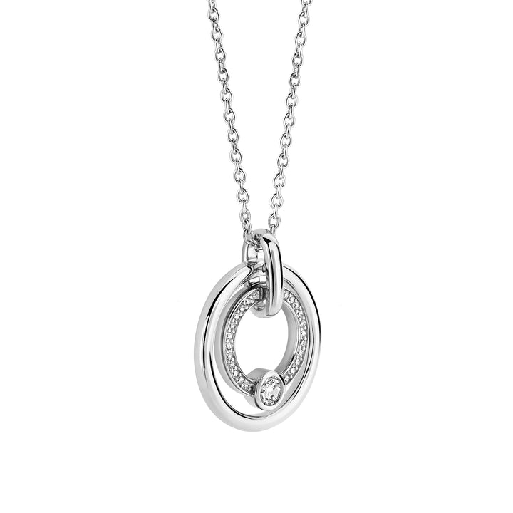 Ti Sento Cubic Zirconia Double Circle Necklace