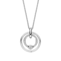 Ti Sento Cubic Zirconia Double Circle Necklace