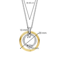 Ti Sento Yellow Gold Plated Cubic Zirconia Double Circle Necklace