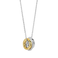 Ti Sento Yellow Gold Plated Cubic Zirconia Triple Ring Necklace - Michael Jones Jeweller