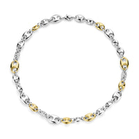 Ti Sento Yellow Gold Plated Cubic Zirconia Coffee Bean Necklace