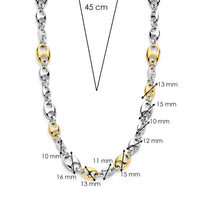 Ti Sento Yellow Gold Plated Cubic Zirconia Coffee Bean Necklace